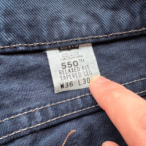 Vintage Levis 550 Relaxed Fit Tapered Leg Jeans Blue Made in USA 36x30 0894 - Picture 5 of 6